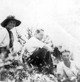 Mr & Mrs Len Buchanan and Charlie Marshall on top of Pinnacle